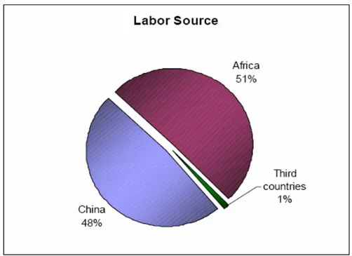 Figure 1.2  Labor source of CCFs in Africa (Chen et al, 2007) 