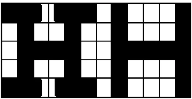 Figur 5. Optotypen till vänster visar ett H med ”serif” som tidigare varit vanlig på Snellen tavlor och H till höger  standard utformning inom Sloan
