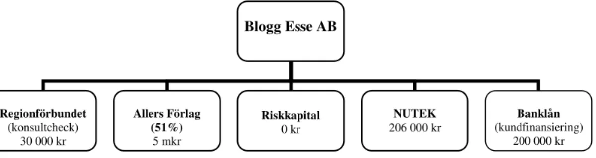 Figur 3. Blogg Esse AB:s finansiering.