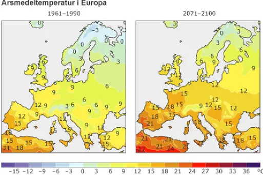 Figur 1 Temperaturförändringar, Källa: www.naturvardsverket.se, 080519. 