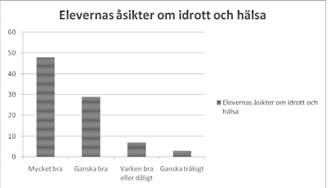 Figur 1.  Elevernas uppfattning av undervisningen i ämnet idrott och hälsa.     