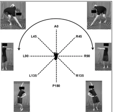 Figure 1 Maximum reach position of HSEBT reaches and rotations standing on the right foot