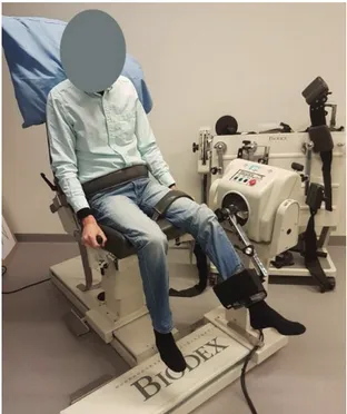 Figure 6. The Biodex system 3, used to measure lower limb strength as well as joint position sense 