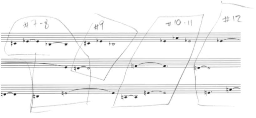 Figure 3.3: The sketch used for the improvisations for the Six Tones