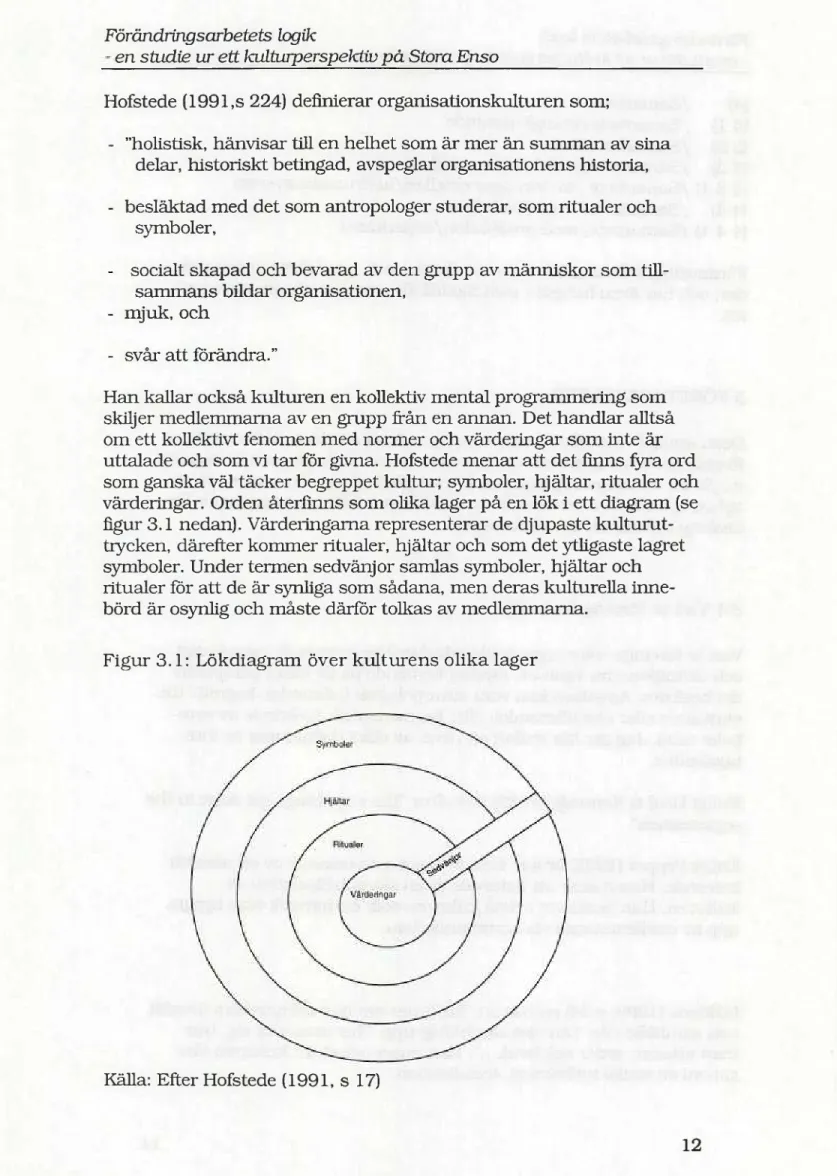 Figur 3.1: Lökdiagram över kulturens olika lager 