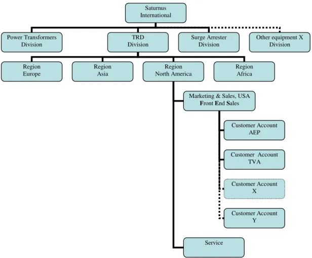 Figure 2 –  Saturnus International organization, principal sketch (Lidström 2006). 