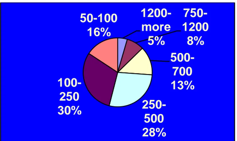 Figure 10. Percentage of bicycle sale per price level 