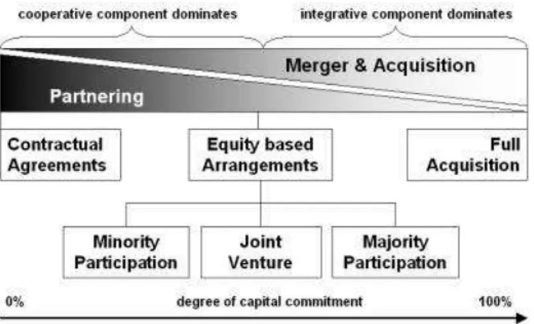 Figure 3: The sliding transition from partnering to merger 18