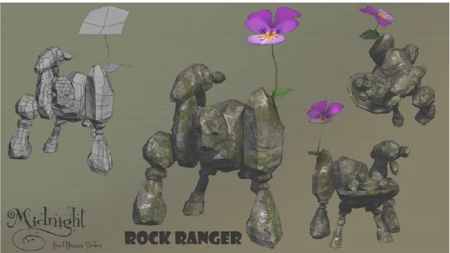 Fig 2.10 The rock ranger completed. It has a diffuse, specular, normal and alpha map 