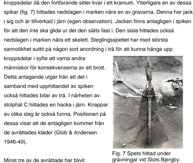 Fig. 7 Spets hittad under  grävningar vid Slots Bjergby.  Foto: Nationalmuseet, 