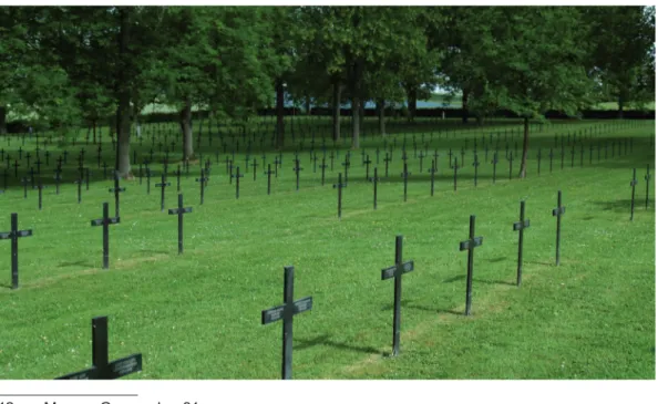 Fig. 2. Deutscher Soldatenfriedhof, Fricourt, Somme. Bortsett från de individuella gravarna på 