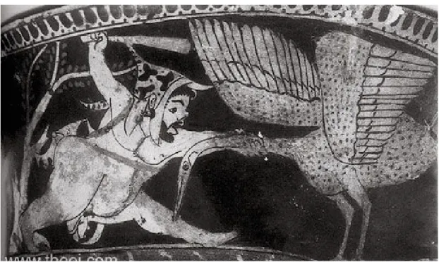 Fig. 4. Dwarf battling crane. Classical period ( www.theoi.com/Gallery/T92.1.html )