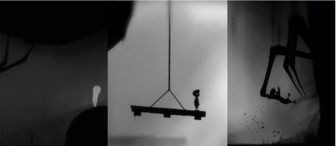 Figure 3: The three images are taken from the game Limbo, The player can not 