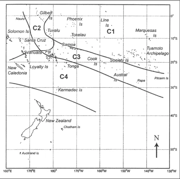 Figure 3. The effect of ENSO events on tropical Pacific Islands. C3 – Liable to severe ENSO droughts