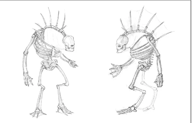 Figur 4: Varelsens skelett. 