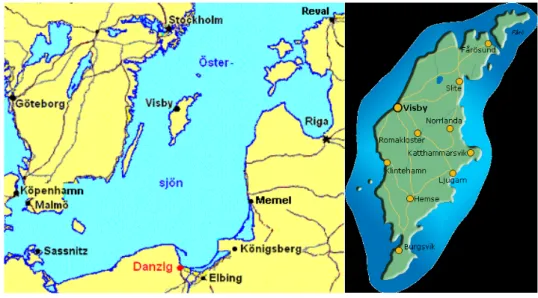 Figure 1. Maps of Gotland. 