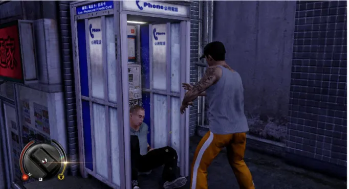 Figure 12: a finishing move locking the camera at a specific angle in Sleeping Dogs. 