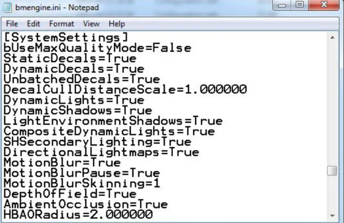 Figure 2: part of one of the configuration files used for Batman Arkham City. 