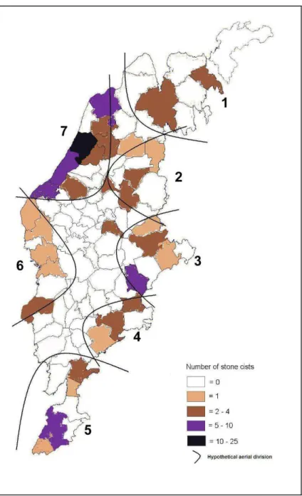 Figure 14. Dispersal of all possible Late Neolithic/Early Bronze Age stone  cists. 
