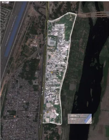 Figure 5: Samyeling scattered settlement. Source: Google Maps,  highlighted by the author.