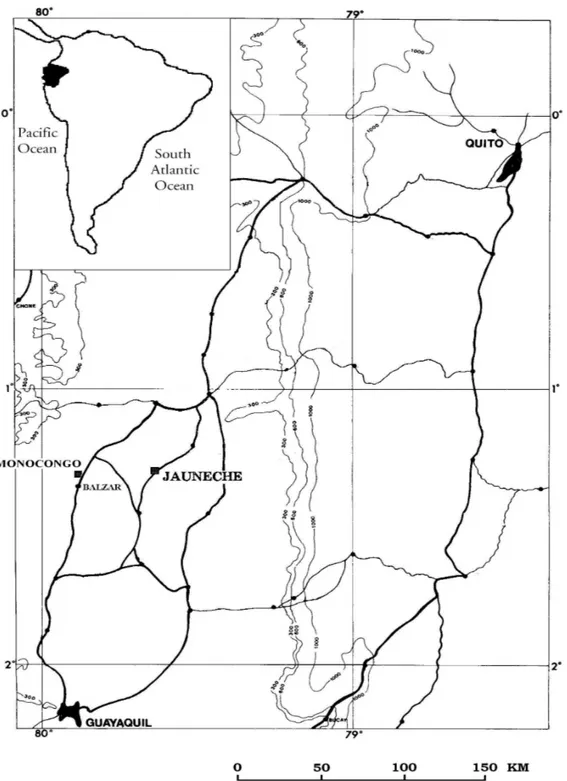 Fig. 1a. The location of the study areas (Dodson et al. 1985).