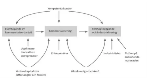 Figur 5.1  Stödstrukturen: Från affärsidé till storskaligt företag. 