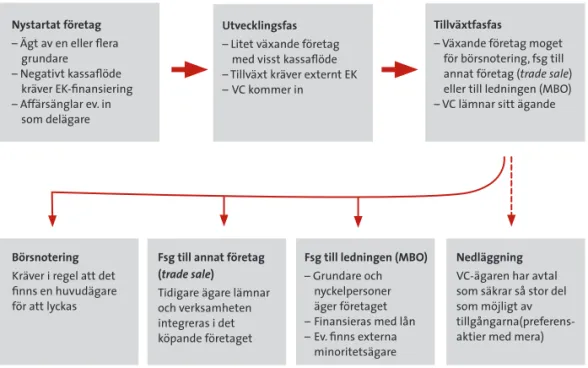 Figur 11. Centrala faser i ett företags utveckling.