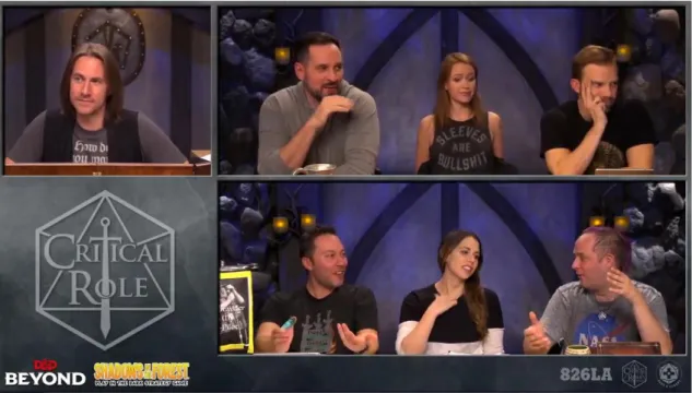 Figure 1. Sscreenshot from episode 42 of Campaign 2 of Critical Role, titled &#34;A Hole in The Plan&#34;
