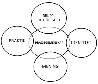 Figur 1 Praxisgemenskaper. Fyra komponenter som kännetecknar och definierar en 