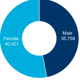 Fig. 7. University employment by gender, 2017-18 