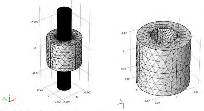 Figure 6 shows an illustration of a model meshing for a cylindrical ring magnet design