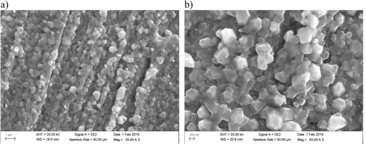 Figure 20. Thin crystalline Cu2S film formed on the Cu coupon surface during four weeks  exposure  in  0.00001  M  Na2S  solution  at  90°C