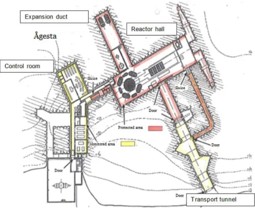Figure 2-1 illustrates the geographical area, marked in red, in which dismantling and  demolition of the Ågesta plant will occur