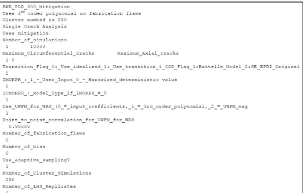 Figure 11 An example of the PRO-LOCA input file. 