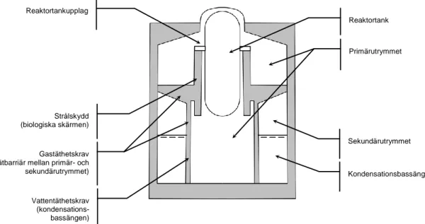 Figur 2.9:  Exempel på vissa funktioner hos den inre strukturen inuti inneslutningen. 