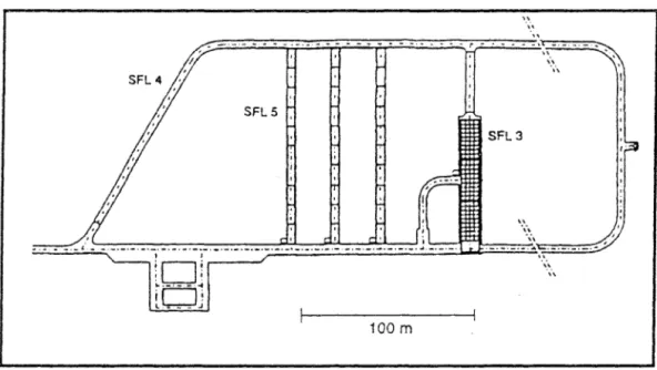 Figur  3-5.  Översikt av flrvarsdelama SFL  3-5  (SKB  1995a). 
