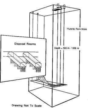 Figure 6: Schematic illustration of the Canadian concept of a nuclear fuel waste disposal vault with the boreholes emplacement option  (from[129])