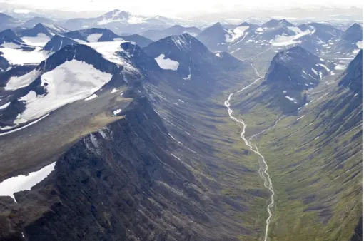 Figure 2: Stour Räitavagge in the Kebnekaise massif in Northern Sweden. This valley is often  used to illustrate the magnificent force of glacial erosion