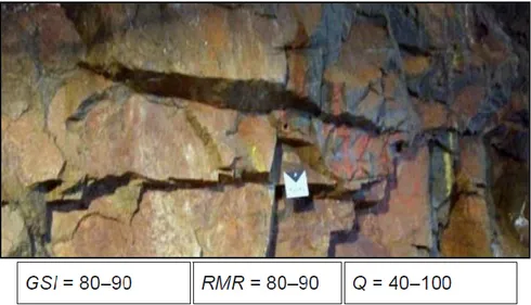 Figure 8:  Example of irregular tunnel boundary observed in a drill-and blast tunnel in a blocky 