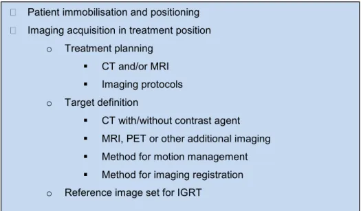 Figure 1. Summary of preparatory imaging 