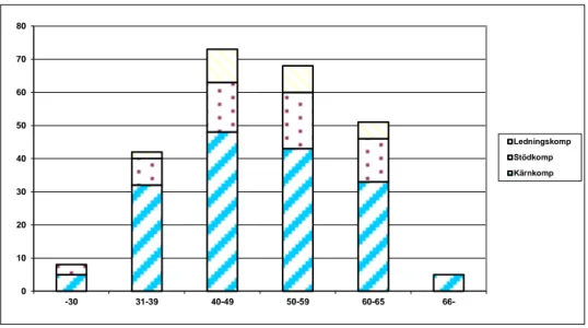 Figure 2 . Staff distribution in age and competence areas in 2010 