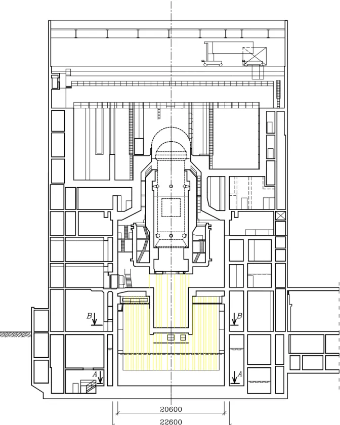 Fig. 12.1 Barsebäck I, vertikalsektion genom reaktorbyggnad.