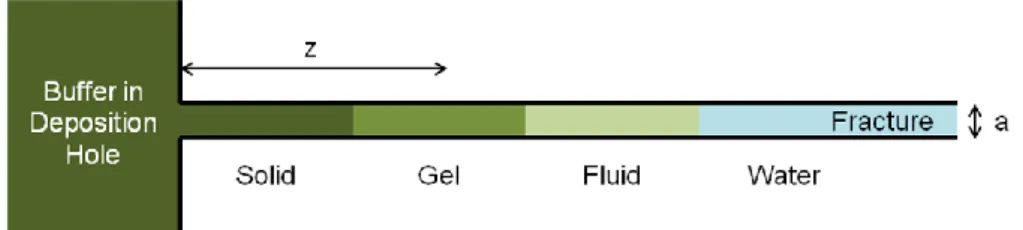 Figure  1_1  illustrates  key  features  of  a  conceptual  model  of  buffer  erosion  (Birgersson  et  al.,  2009)