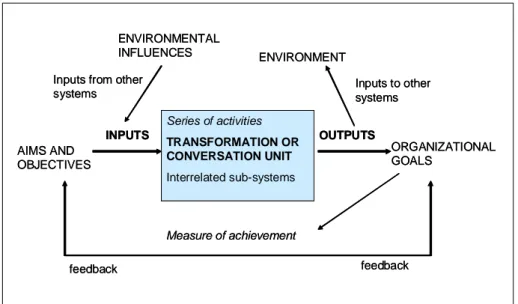 Figure 2.2. Simplified model of an open system (Mullins, 2007). 