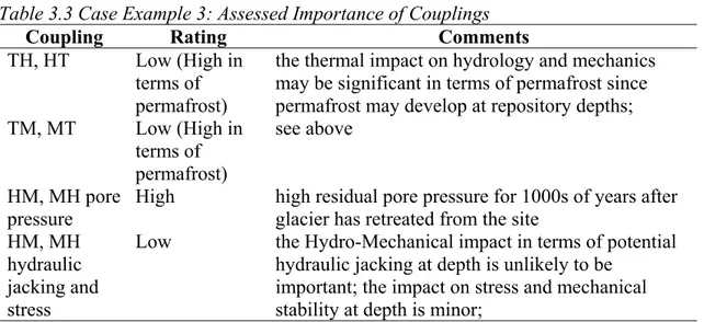 Table 3.3 Case Example 3: Assessed Importance of Couplings  