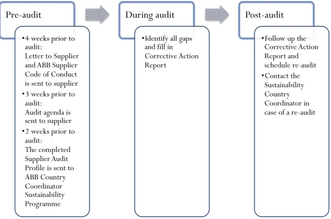 Figure 24: ABB Sustainability audit process (ABB 10, 2012) 