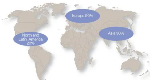 Figure 8 Sales figures divided in geographical markets (Annual Report 2007) 