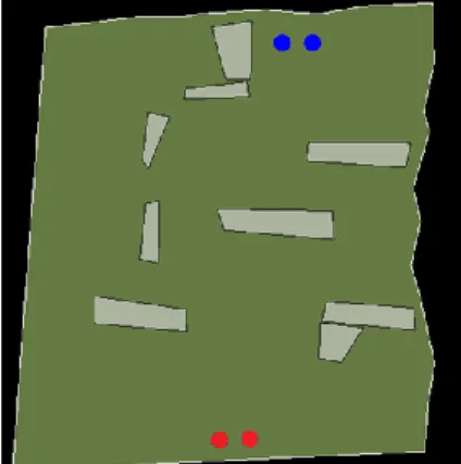 Figur 12  Hur arenan blev när den skapats i spelet. Ytterligare en agent lades till 