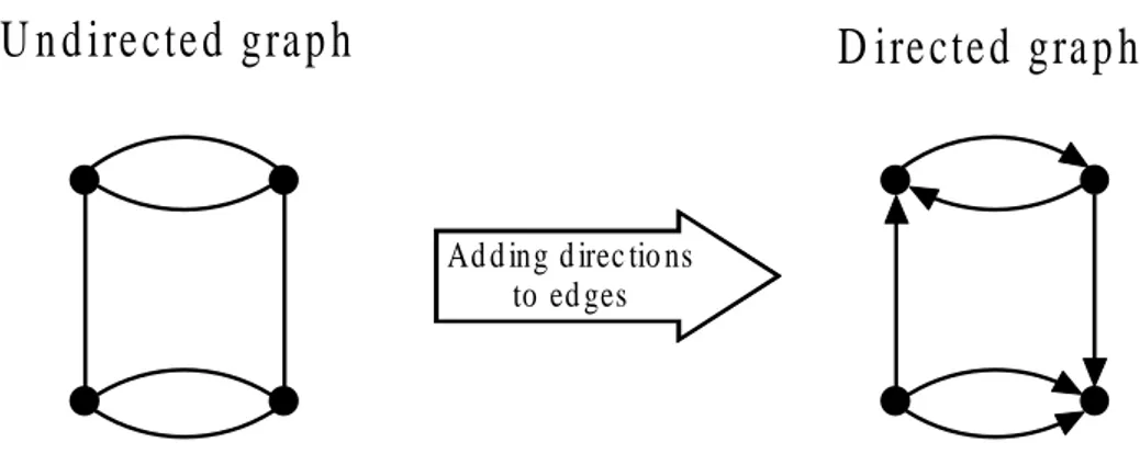 Figure 15: Example of how the undirected graph can be transformed into a directed graph