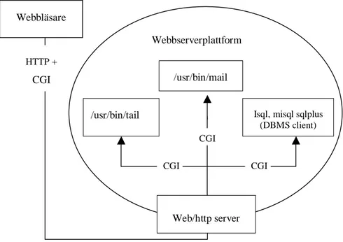 Figur 1: CGI, Common Gateway Interface, fritt från Ju, 1997.